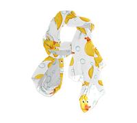 linomo Women's Chiffon Silk Large Scarf Yellow Duck Pattern Long Shawl Wrap Silk Like Scarf