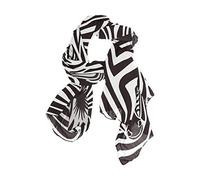 linomo Women's Chiffon Silk Large Scarf Zebra Print Long Shawl Wrap Silk Like Scarf