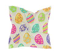 linomo Women's Chiffon Silk Scarf Colorful Easter Eggs Square Shawl Wrap Silk Like Scarf
