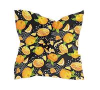 linomo Women's Chiffon Silk Scarf Fruit Orange Pattern Square Shawl Wrap Silk Like Scarf