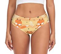 Linomo Womens Underwear Cute Animal Fox Briefs Hipster Panties for Women Girls