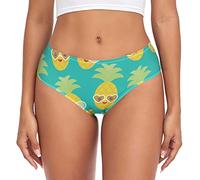 Linomo Womens Underwear Cute Pineapple Pattern Briefs Hipster Panties for Women Girls Multicolor