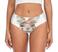 Linomo Womens Underwear Cute Rabbit Bunny Hare Briefs Hipster Panties for Women Girls Multicolor