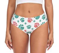 Linomo Womens Underwear Dog Paw Print Briefs Hipster Panties for Women Girls Multicolor