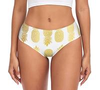 Linomo Womens Underwear Gold Pineapple Briefs Hipster Panties for Women Girls