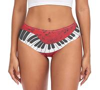 Linomo Womens Underwear Musical Music Note Piano Key Briefs Hipster Panties for Women Girls Multicolor