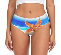 Linomo Womens Underwear Summer Beach Starfish Briefs Hipster Panties for Women Girls Multicolor