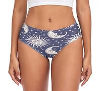 Linomo Womens Underwear Sun Moon Stars Briefs Hipster Panties for Women Girls Multicolor