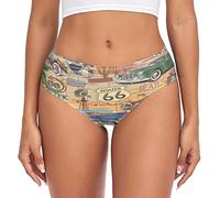 Linomo Womens Underwear Vintage American Briefs Hipster Panties for Women Girls Multicolor