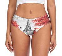 Linomo Womens Underwear Vintage Eiffel Tower Paris Briefs Hipster Panties for Women Girls Multicolor