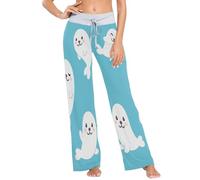 Linomo Women's Wide Leg Pajama Lounge Pants Cute Seal Pyjamas Bottoms Trousers Loungewear Nightwear Yoga Casual Pants