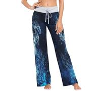 Linomo Women's Wide Leg Pajama Lounge Pants Galaxy Space Fire Dragon Pyjamas Bottoms Trousers Loungewear Nightwear Yoga Casual Pants