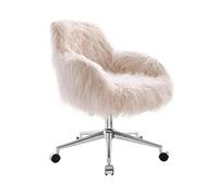 Linon Fiona Chrome Base Office Chair, 23.5"W x 22"D x 31-35"H