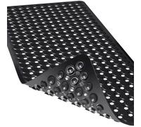 Linoows Non-Slip Bathtub and Shower Mats, Power Grip Bath Mat 35 x 16.3 Inch, Bath Mat with Suction Cups and Drain Holes for Tub Bathroom Safety, Machine Washable Soft Shower Floor Mat, Black