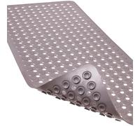 Linoows Non-Slip Bathtub and Shower Mats, Power Grip Bath Mat 35 x 16.3 Inch, Bath Mat with Suction Cups and Drain Holes for Tub Bathroom Safety, Machine Washable Soft Shower Floor Mat, Tan