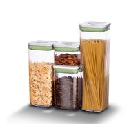 linoroso 4 PCS Set Cereal Storage Containers with Lids Airtight Food Storage Containers for Rice, Sugar, Pasta, 0.4L/1L/1.6L/2.2L