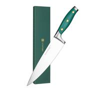 linoroso Chef Knife 8 Inch Pro Kitchen Knife with Premium Gift Box, Chef's Knives High Carbon Stainless Steel Sharp Knife with Ergonomic Green Handle, Christmas Gifts for Women and Men