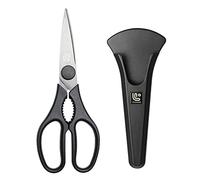 Linoroso Kitchen Shears Heavy Duty Kitchen Scissors with Magnetic Holder, Dishwasher Safe Scissors All Purpose Come Apart Blade Made with Japanese Steel 4034 for Meat/Vegetables/BBQ/Herbs, Black