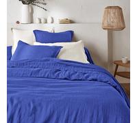 Linot Plain 100% Washed Linen Duvet Cover royal blue