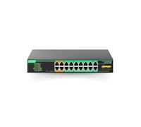 LINOVISION 16 Ports UltraReach PoE Switch with Remotely Cloud Management, Up to 800m Long Range PoE & Data Transmission, 4* BT 90W & 12* AT 30W Ports, Built-in 300W Power Adapter