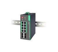 LINOVISION Industrial 8 Ports Remote Cloud Managed PoE Switch with 4 SFP Uplinks, Full Gigabit PoE Switch, IEEE802.3af/at, PoE Budget 180W, Support Remote PoE Ports Manageable