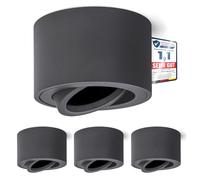 linovum 4 pieces SMOL surface-mounted ceiling light spotlight flat and swivelling in anthracite grey - surface-mounted lamp diameter 80 mm socket for 1 x LED module each