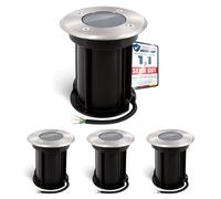linovum Boru Recessed Floor Spotlights Black Outdoor GU10 Socket (able) Floor Spotlights Round IP67 Driveable & Scratch-Resistant Set of 4