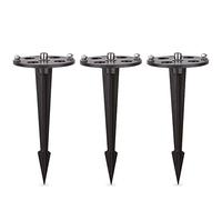 linovum Set of 3 Rustproof Universal Ground Spikes for Outdoor Lights, Path Lights, Attachment for Bollard Lights, Robust and Weatherproof