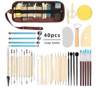 LINPHCEY 40-Piece Clay Sculpting Tools Set Perfect for Polymer Air Dry Modeling Clay Beginners & Professionals Ideal for DIY Pottery & Ceramics Tools for Clay Sculpey Sculpting & Crafting