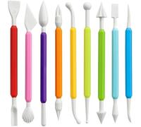 LINPHCEY 9PCS Clay Tools for Kids Air Dry Clay Tool Kit Plastic Clay Sculpting Tools Set for DIY Pottery, Modeling Sculpey Polymer Clay - Safe & Easy Grip for Beginners & Craft Lovers