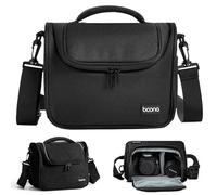 Linpr Camera Bag, Small Crossbody Camera Case, SLR/DSLR Shoulder Messenger Bag Professional, Waterproof Camera Bags for Photographers, Compatible with Canon/Sony/Nikon Camera and Lens (Black,Middle)