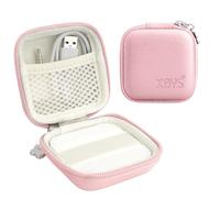 Linpr Card Reader Case for Square Contactless & Chip Reader (1st/2nd Gen), Mini Hard Shell Carrying Bag, Fits Credit Card Scanner, USB Cables & Small Accessories (Pink)