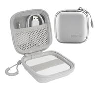Linpr Card Reader Case for Square Contactless & Chip Reader (1st/2nd Gen), Mini Hard Shell Carrying Bag, Fits Credit Card Scanner, USB Cables & Small Accessories (Light Grey)