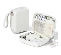 Linpr Charger Case for Macbook, Portable Tech Electronic Organizer Bag, Large Travel Storage Pouch for Laptop Accessories, MacBook Power Adapter, Magic Mouse, Charging Cords, Power Bank (White, L)