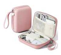 Linpr Charger Case for Macbook, Portable Tech Electronic Organizer Bag, Large Travel Storage Pouch for Laptop Accessories, MacBook Power Adapter, Magic Mouse, Charging Cords, Power Bank (Pink, L)