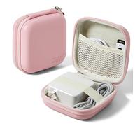 Linpr Charger Case for Macbook, Portable Tech Electronic Organizer Bag, Travel Storage Pouch for Laptop Accessories, MacBook Power Adapter, Charging Cords, USB Drives, Power Bank (Pink, M)