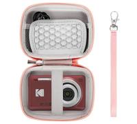 Linpr Compact Digital Camera Case Compatible With KODAK PIXPRO FZ55 F45/CAMKORY/Canon IXUS 285 HS/VAHOIALD, Waterproof EVA Hard Case with Cord Protective Cover for Digital Camera, pink, ordinary