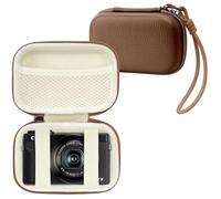 Linpr Digital Camera Case for Canon Powershot G7X Mark III, Brown | Hard Shell Compatible with SX740/Sony ZV-1/RX100 VII/Panasonic ZS99, Small Travel Compact Cameras Storage Holder with Lanyard