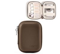 Linpr Digital Camera Case for Kodak PIXPRO FZ45/FZ55/IXNAIQY, Brown | Compact Bag Compatible with CAMKORY DC403/Canon IXUS 285 HS/PowerShot, Small Travel Cameras Storage Holder for SD Card