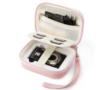 Linpr Digital Camera Case for KODAK PIXPRO FZ55/ FZ45 /FZ43/ CAMKORY DC403, Protective Travel Compact Digital Cameras Hard Carrying Bag with Wrist Strap, SD Card Storage Pocket (Pink)