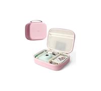 Linpr Hard Camera Storage Bag Compatible with Fujifilm Instax Mini 12/11/9/90/evoSQ1/SQ40 Models, Portable Instant Camera Case for Film and Accessories, Travel Camera Organizer (Pink)