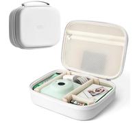 Linpr Hard Storage Case Compatible with Fujifilm Instax Mini 12/11/90/SQ1/SQ40/EVO Instant Camera, Holds Fuji Film & Accessories with 3 Dividers,Ideal for Home & Travel (White)