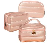 Linpr Makeup Bag 12 Pcs Cosmetic Bags Set (Pink Down)