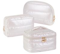 Linpr Makeup Bag 16 Pcs Cosmetic Bags Set (White Down)