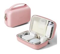Linpr Portable Charger Case, Portable Tech Electronic Organizer Bag, Small Travel Storage Pouch for Laptop Accessories, MacBook Power Adapter, Charging Cords, USB Drives, Power Bank (Pink, XL)