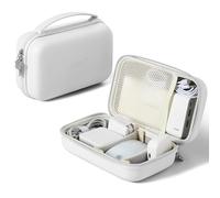 Linpr Portable Charger Case, Portable Tech Electronic Organizer Bag, Small Travel Storage Pouch for Laptop Accessories, MacBook Power Adapter, Charging Cords, USB Drives, Power Bank (White, XL)