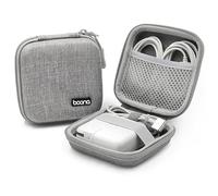 Linpr Portable Charger Case, Portable Tech Electronic Organizer Bag, Small Travel Storage Pouch for Laptop Accessories, MacBook Power Adapter, Charging Cords, USB Drives, Power Bank (Gray-Oxford, M)