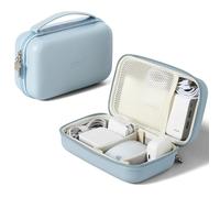 Linpr Portable Charger Case, Portable Tech Electronic Organizer Bag, Small Travel Storage Pouch for Laptop Accessories, MacBook Power Adapter, Charging Cords, USB Drives, Power Bank (Blue, XL)