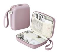 Linpr Portable Charger Case, Portable Tech Electronic Organizer Bag, Small Travel Storage Pouch for Laptop Accessories, MacBook Power Adapter, Charging Cords, USB Drives, Power Bank (Purple, L)