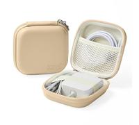 Linpr Portable Charger Case, Portable Tech Electronic Organizer Bag, Small Travel Storage Pouch for Laptop Accessories, MacBook Power Adapter, Charging Cords, USB Drives, Power Bank (Khaki, M)